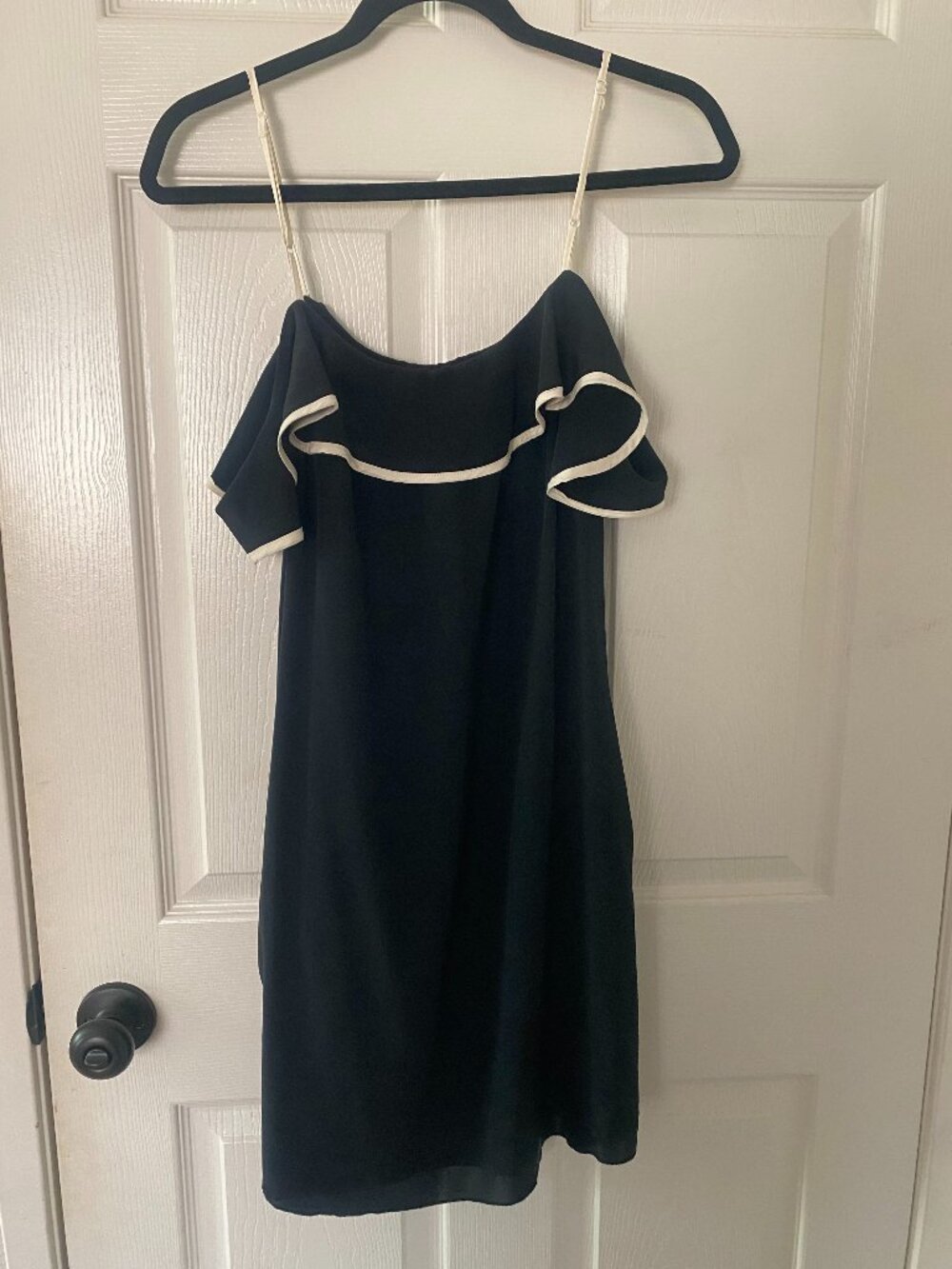 Gold Hawk | 100% Silk Ruffle Mini Dress - Picture 3 of 5